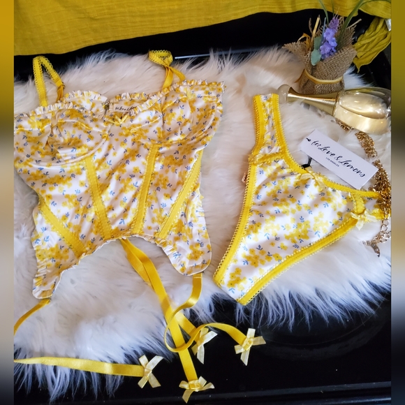 🍋For Love and Lemons Daffodil Bustier and Thong Set - Picture 13 of 16